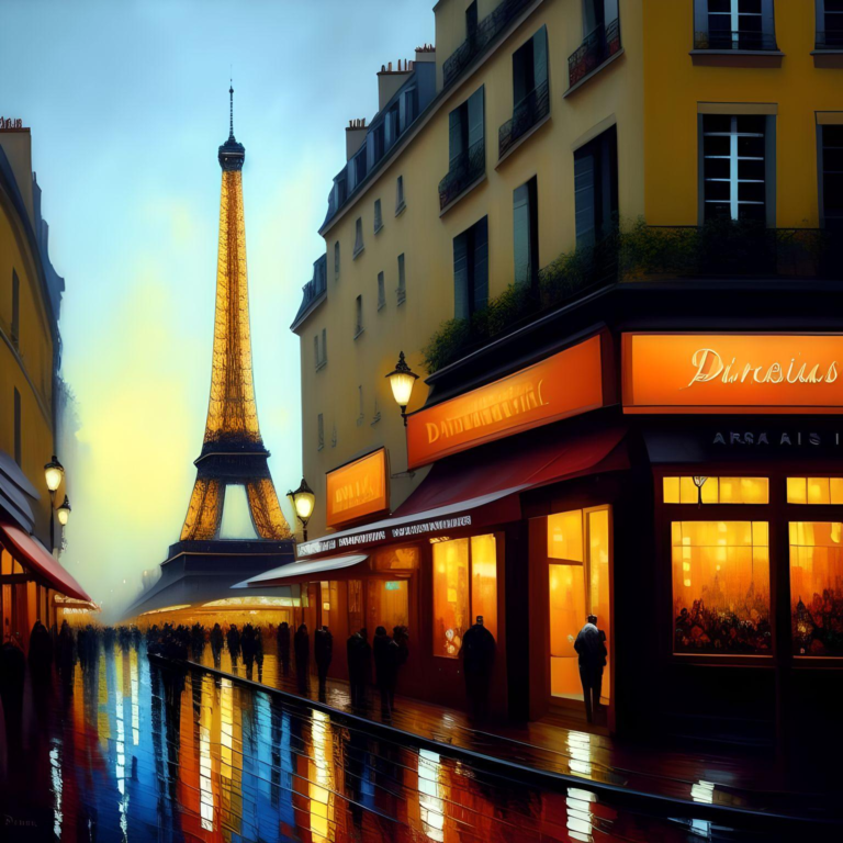 شهر پاریس برج ایفل با هوش مصنوعی