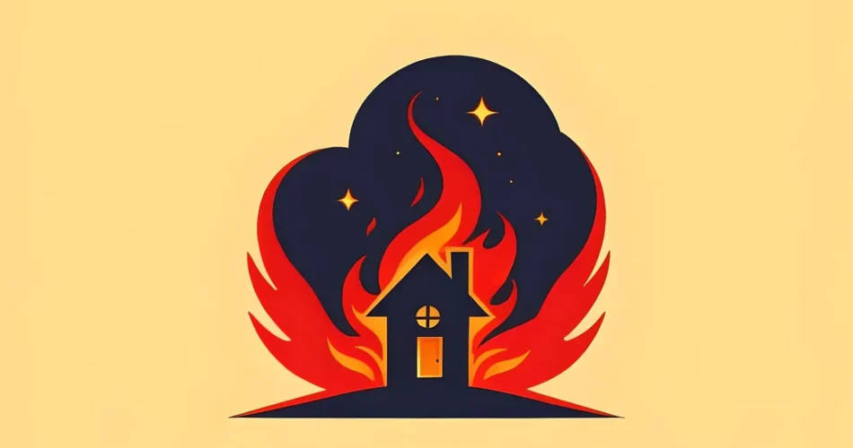 تعبیر خواب اتش گرفتن خانه با هوش مصنوعی